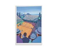 Poster de Grand Prix de Tennis - Illustration de dessin animé - Impression sur toile - Décoration murale moderne pour chambre à coucher - 30 x 45 cm