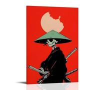 Poster de guerrier squelette anime - Noir et autres combinaisons - L'âme du guerrier (3) - Impression sur toile pour salon, chambre à coucher, salle de jeux, bureau - 20 x 30 cm - Style cadre