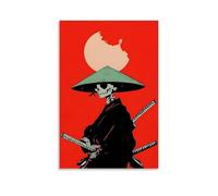 Poster de guerrier squelette anime - Noir et autres combinaisons - L'âme du guerrier (3) - Impression sur toile pour salon, chambre à coucher, salle de jeux, bureau - 20 x 30 cm - Style sans cadre
