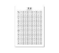 Poster de guide de prononciation de base coréen Hangul - Art mural éducatif - Impression sur toile - Peinture sur toile pour chambre d'enfant - Décoration de salle de classe (SKU3, 40 x 60 cm), sans