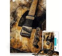 Poster de Guitare à Simple bobinage, Puzzle de 1000 pièces pour Adolescents, Jeu de logique et de Construction Amusant, découpe de précision, Cadeau élégant 38x26cm