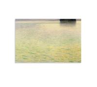 Poster de Gustav Klimt Island in The Attersee (1) Impression sur toile Décoration d'intérieur 50 x 75 cm
