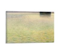 Poster de Gustav Klimt Island in The Attersee (1) Impression sur toile d'œuvres d'art esthétique pour chambre 40 x 60 cm