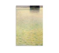 Poster de Gustav Klimt Island in The Attersee (4) Œuvres d'art Impression sur toile Décoration d'intérieur 20 x 30 cm