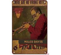 Poster de jazz en métal vintage avec inscription « There Are No Wrong Notes » - Décoration d'intérieur rustique en aluminium - 20,3 x 30,5 cm