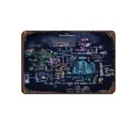 Poster de jeu vidéo Hollow Knight Map of Hallownest 1 affiche rétro en métal chic art rétro peinture fer bar personnes grotte café famille garage poster décoration murale 20 x 30 cm