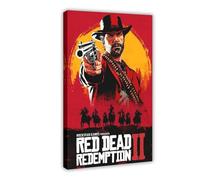 Poster de jeu vidéo RDR2 - Dead Redemption 2 - Arthur Morgan Western Adventure Game 2 - Impression sur toile pour décoration murale de salon, chambre à coucher - 20 x 30 cm