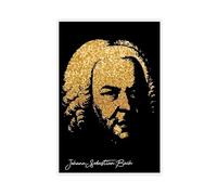 Poster de Johann Sebastian Bach - Impression sur toile portrait - Décoration pour chambre à coucher, bureau, chambre - Cadeau - 60 x 90 cm