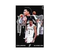 Poster de joueur de basket-ball Victor Wembanyama sur toile - Décoration murale pour salon, chambre à coucher - Style sans cadre - 30 x 45 cm