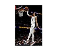 Poster de joueur de basket-ball Victor Wembanyama sur toile - Décoration murale pour salon, chambre à coucher - Style sans cadre - 30 x 45 cm