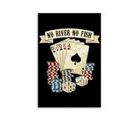 Poster de joueur de cartes de poker vintage - Décoration murale esthétique - 20 x 30 cm