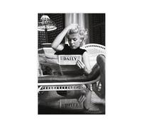 Poster de journal de lecture de Marilyn Monroe, noir et blanc, impression vintage, impression photographique, impression photographique, qualité musée, poster sur toile, décoration de chambre à