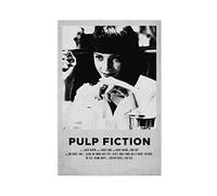 Poster de la série d'art de film PULP FICTION sur toile noir et blanc - Décoration pour chambre à coucher, bureau, chambre, cadeau - 50 x 75 cm