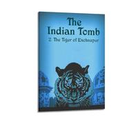 Poster de la tombe indienne - Art mural vintage - Impression sur toile esthétique - Décoration pour salon, chambre à coucher, 60 x 90 cm - Style cadre