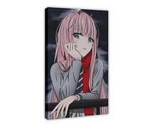 Poster de l'animé Darling in The Franxx Zero Two 50 sur toile pour décoration de salon, chambre à coucher, 40 x 60 cm