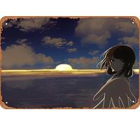 Poster de l'anime Nagi No Asukara, Miuna Shiodome - Décoration murale rétro en métal - 20,3 x 30,5 cm