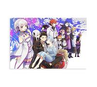Poster de l'anime Re Zero 7 - Impression sur toile - Décoration murale pour salon, chambre à coucher - 50 x 75 cm - Sans cadre - Style 1