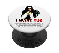 Poster de l'armée Jesus I Want You Uncle Sam PopSockets PopGrip Adhésif
