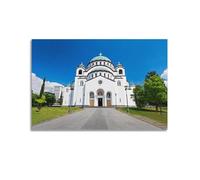 Poster de l'église célèbre de la Cathédrale de Savoie est la plus grande église orthodoxe du monde - Poster décoratif sur toile et image d'art moderne pour chambre à coucher - 40,6 x 61 cm