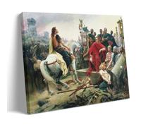 Poster de Liónel-Noël Royer Art Vercingetorix Throws Down His Arms at The Feet of Julius Caesar Art Rural Vintage Art Peinture imprimée à suspendre sur toile 20 x 30 cm