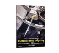 Poster de l'Odyssée de l'espace 2001 - Art mural vintage - Peinture décorative sur toile pour salon, chambre à coucher - 40 x 60 cm - Style cadre