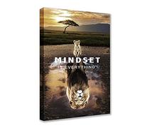 Poster de motivation de style nordique sur toile « Mindset is Everything Move Forward » pour salon, chambre à coucher, bureau, décoration d'intérieur encadrée, prête à être accrochée, 40,6 x 61 cm