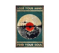 Poster de motivation sur toile Lose Your Mind And Find Your Soul - Musique vintage - Décoration murale pour salon, chambre à coucher - Sans cadre : 40 x 60 cm