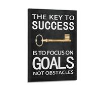 Poster de motivation « The Key To Success » - Convient pour la décoration murale et de chambre éducative - Cadeau esthétique pour amis - Style cadre 60 x 90 cm
