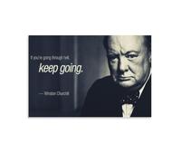 Poster de motivation Winston Churchill - Impression sur toile - Décoration murale moderne - 40 x 60 cm