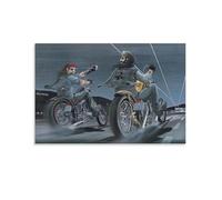 Poster de moto David Mann (70) - Art mural sur toile - Décoration d'intérieur : salon - 60 x 90 cm