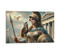 Poster de mythologie grecque Athéna - Déesse de la sagesse - Art mural sur toile pour salon - 30 x 45 cm