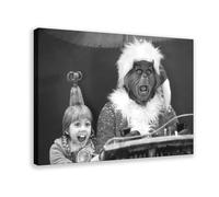 Poster de Noël « How The Grinch Stole » - Art mural de Noël noir et blanc - Impression photographique - Qualité musée - Impression sur toile - Décoration de chambre à coucher, bureau, chambre