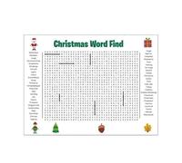 Poster de Noël pour la recherche de mots familiales, jeu interactif de recherche de lettres avec design festif, activité idéale pour des heures agréables pendant les vacances, favorise la