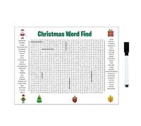 Poster de Noël pour la recherche de mots, jeu mural familial pour divertissement interactif des fêtes avec stylo fourni, aide à l'apprentissage créative en même temps (blanc, 60 x 90 cm)