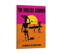 Poster de paysage Summer Endless Surf.jpg - Art mural moderne sur toile - Décoration esthétique - 60 x 90 cm - Style cadre