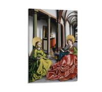 Poster de peintre Sainte-Catherine et Marie-Madeleine Konrad Witz - Impression sur toile - Décoration d'intérieur - 20 x 30 cm
