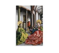 Poster de peintre Sainte-Catherine et Marie-Madeleine Konrad Witz - Impression sur toile - Décoration d'intérieur moderne - 30 x 45 cm