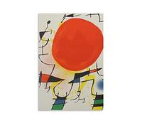 Poster de peinture surréaliste catalan Joan Miro le soleil rouge - Décoration murale moderne - 30 x 45 cm