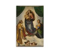 Poster de peintures célèbres Raphaël (Madone Sixtine) Impression sur toile Peinture murale Art Décoration d'intérieur moderne Idée 20 x 30 cm