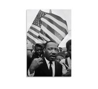 Poster de photographie en noir et blanc avec Martin Luther King Jr Interviewed on The Streets of The United St - Impression sur toile murale moderne pour chambre à coucher