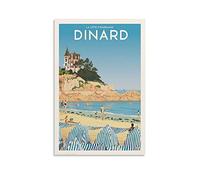 Poster de plage vintage - Côte d'émeraude - Poster décoratif sur toile - Affiches murales et image d'art moderne pour chambre à coucher - 20 x 30 cm