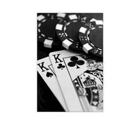 Poster de poker vintage noir et blanc - King of Clubs - Décoration murale esthétique pour homme, grotte, chambre à coucher, salon