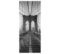 Poster de Porte Le Long des Cables Pont Noir et Blanc 85 x 205 cm - Sticker préencollé