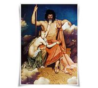 Poster de portrait mythologique Major Gods & Déesses of Grec Format A3 Zeus