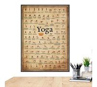 Poster de pose de yoga - 30 x 40 cm - Guide d'étirement complet du corps
