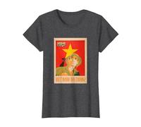 Poster de Propagande du Vietcong - Communiste de la Guerre du Vietnam T-Shirt, Femme, Chiné Foncé, L