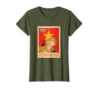 Poster de Propagande du Vietcong - Communiste de la Guerre du Vietnam T-Shirt, Femme, Olive, S