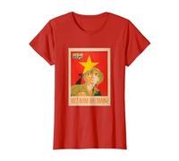 Poster de Propagande du Vietcong - Communiste de la Guerre du Vietnam T-Shirt, Femme, Rouge, XS