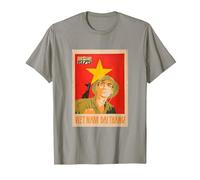 Poster de Propagande du Vietcong - Communiste de la Guerre du Vietnam T-Shirt, Homme, Ardoise, XL