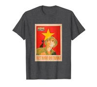 Poster de Propagande du Vietcong - Communiste de la Guerre du Vietnam T-Shirt, Homme, Chiné Foncé, XXL